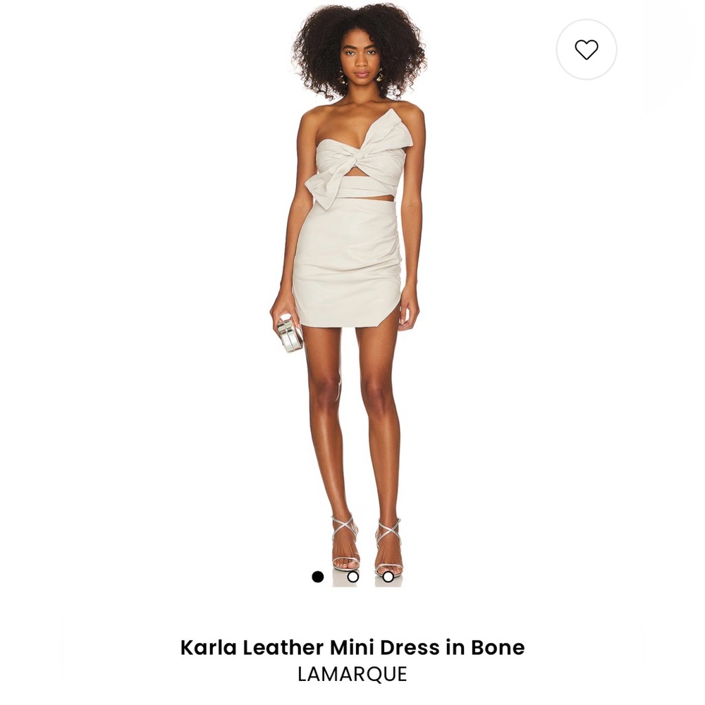 Lamarque Karla Leather Mini Dress in Bone Size XS NWT